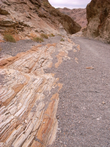 Striped walls of Mosaic Canyon