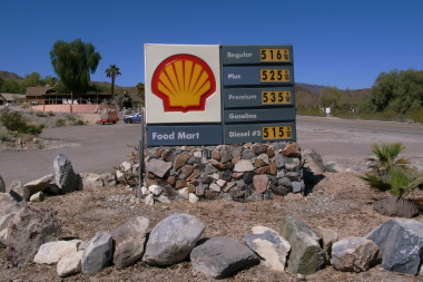 Gasoline price-gouging in Panamint Valley, prices in nearby Death Valley were 50 cents/gallon cheaper