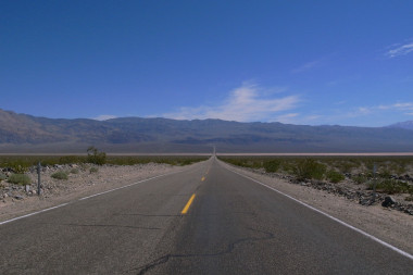 The road cutting across Panamint Valley