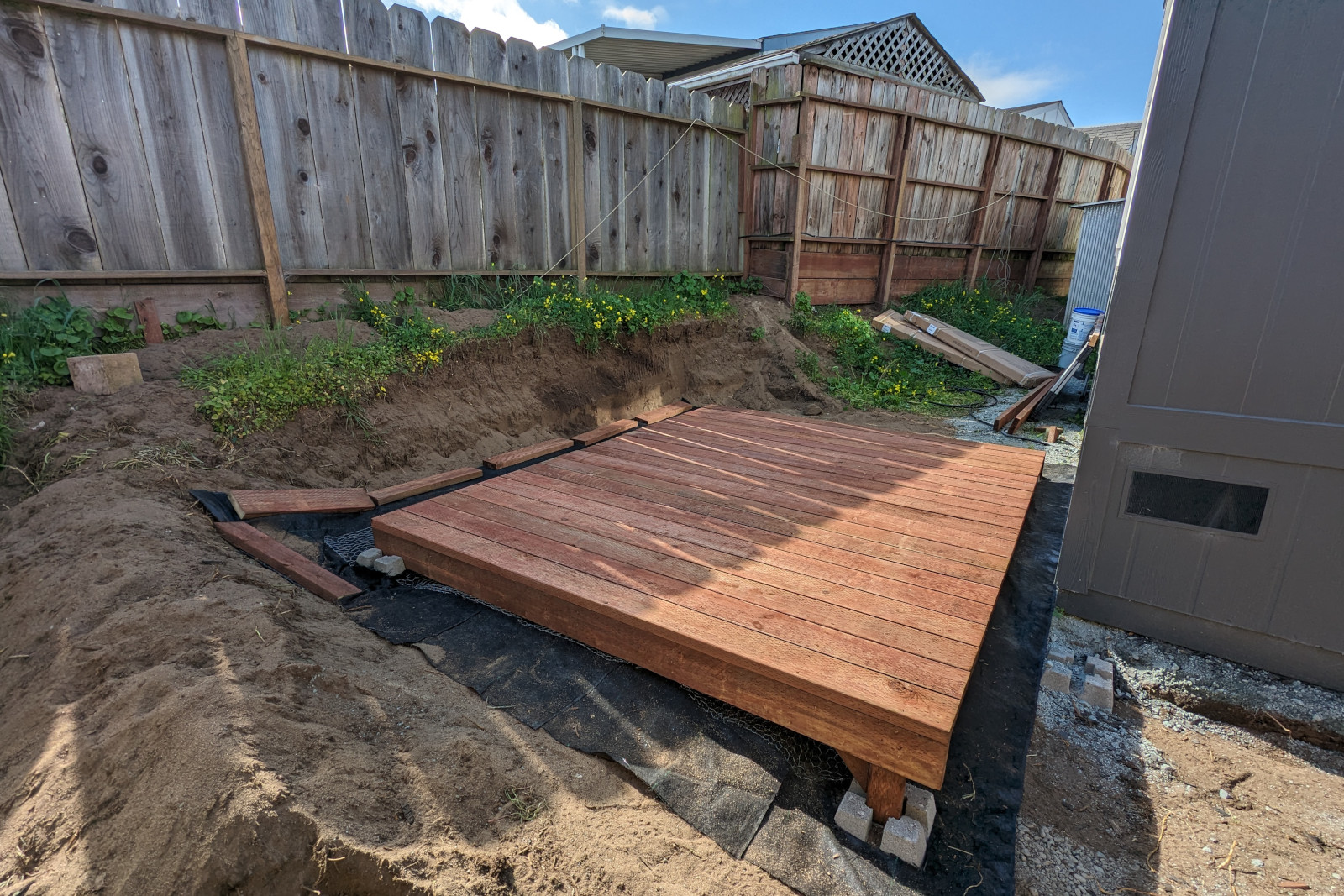 An 8x10' floating deck