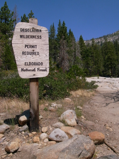Sign marking the entrance to Desolation Wilderness