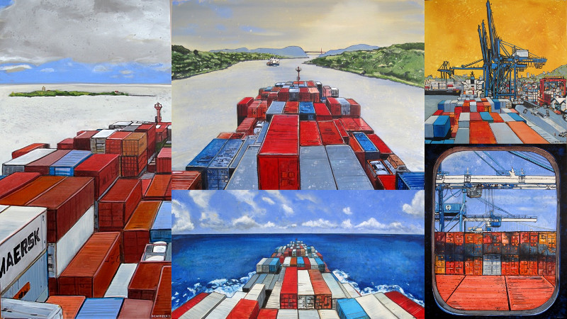 eric rewitzer panamax finished paintings collage