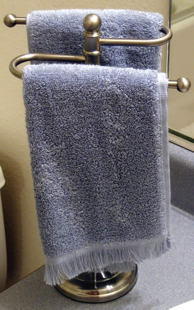 fingertip towels on finger tower holder