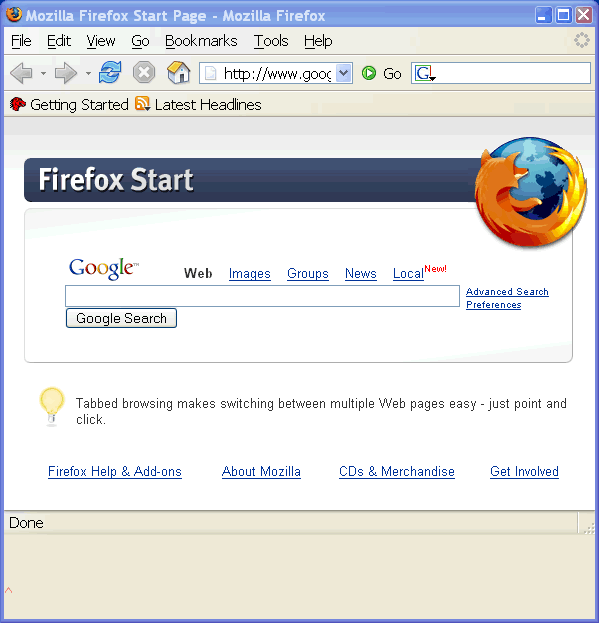 Firefox 1.5 Status bar bug