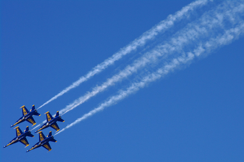 Blue Angels performing at the San Francisco Fleet Week Airshow 2012