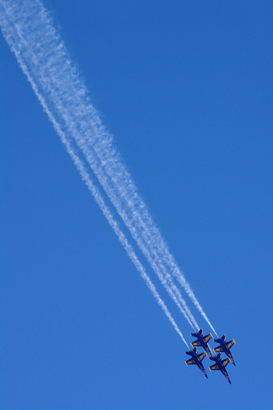 Blue Angels performing at the San Francisco Fleet Week Airshow 2012