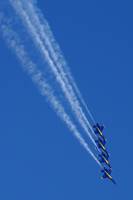 Blue Angels performing at the San Francisco Fleet Week Airshow 2012