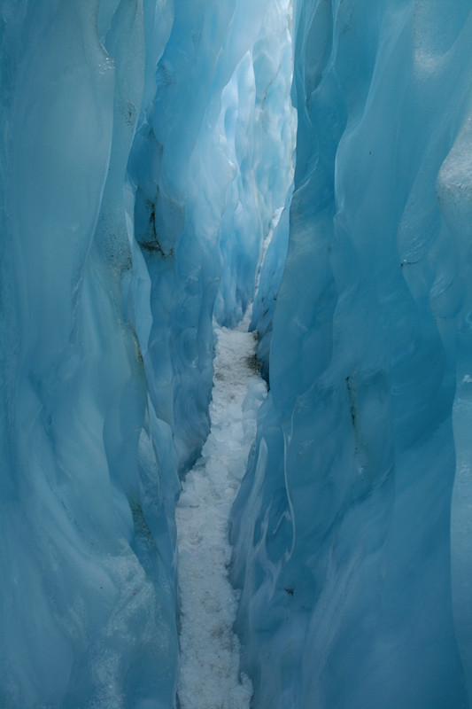 Inside a crevasse in Franz Josef Glacier