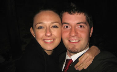 Stephanie and Justin outside the French Laundry