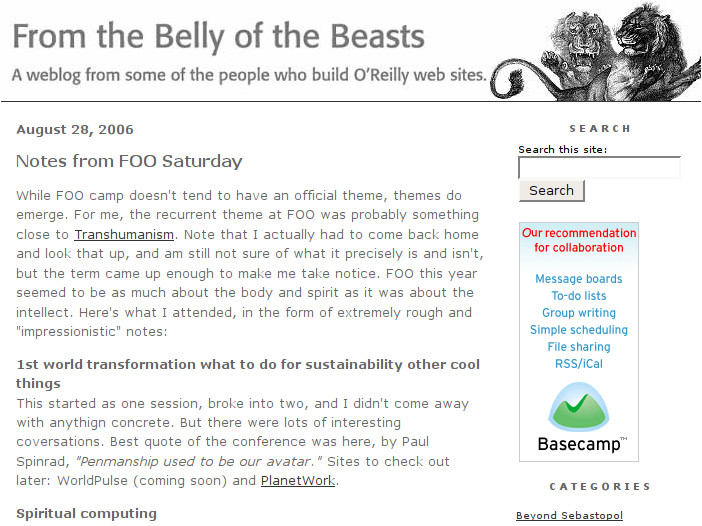 Screenshot of OPG's 'From the Belly of the Beasts' blog