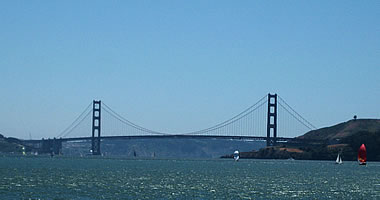 Golden Gate Bridge as seen from the Tiburon-Angel Island ferry