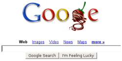 Google's 2007 Valentine's Day logo missing the letter L