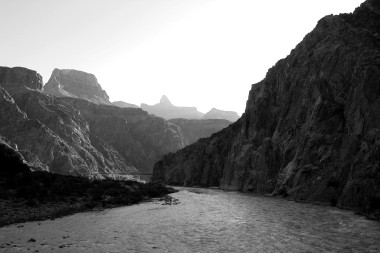 Grand Canyon dawn, crossing the Silver Bridge