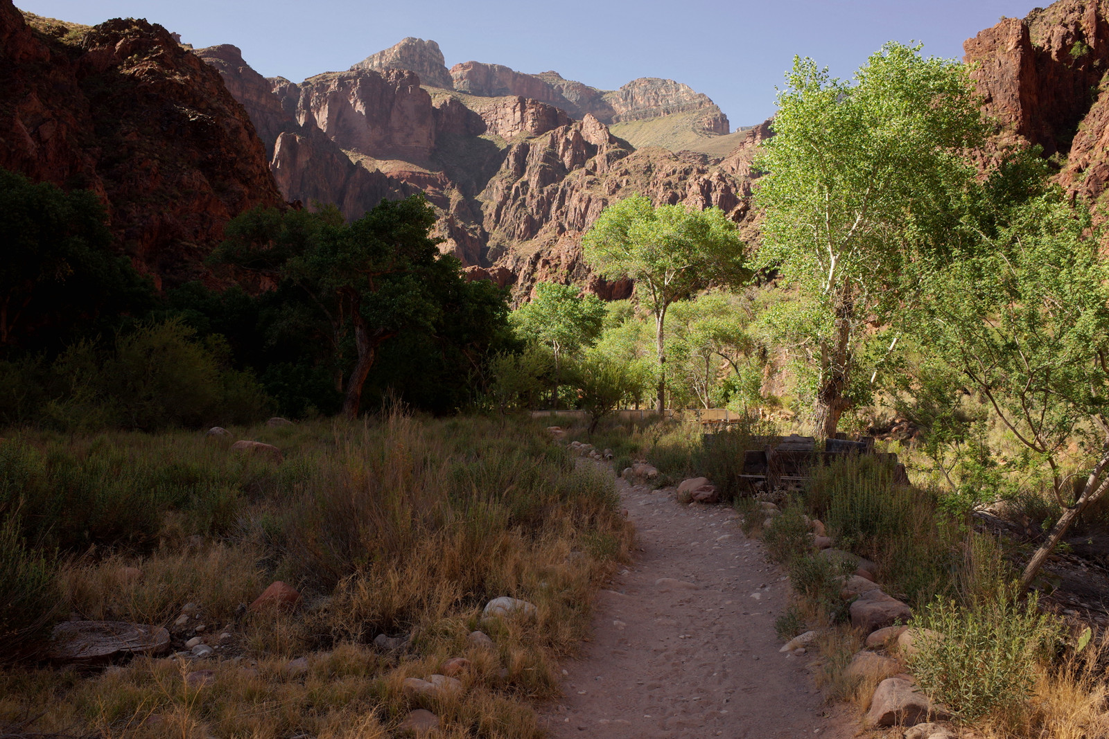 North Kaibab Trail between Phantom Ranch and Bright Angel Campground