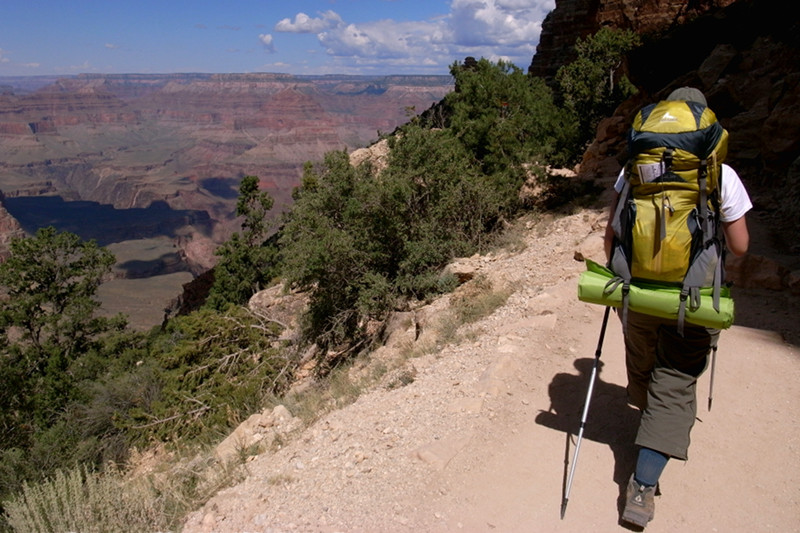 Stephanie hiking along the South Kaibab trail in the Grand Canyon