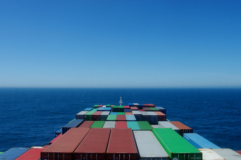 View from the bridge of the Hanjin Palermo out of the fog