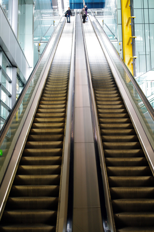 Looking up the longest escalator in Heathrow