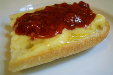 Homemade jam with homemade butter