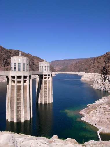 Arizona intake towers for Hoover Dam