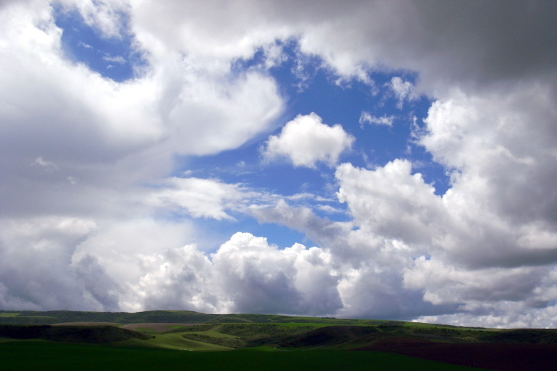 Idaho sod farms and clouds