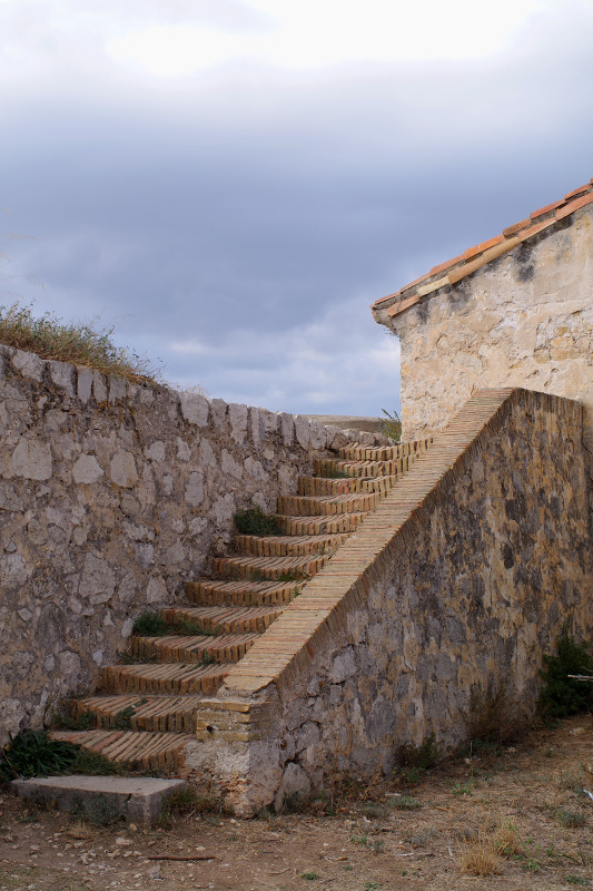 Worn steps of the Fort Royal on Île Sainte-Marguerite