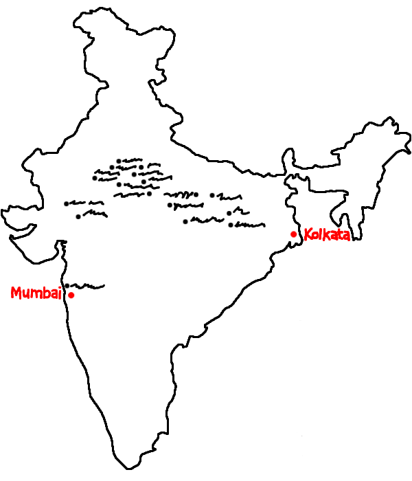 india map central route