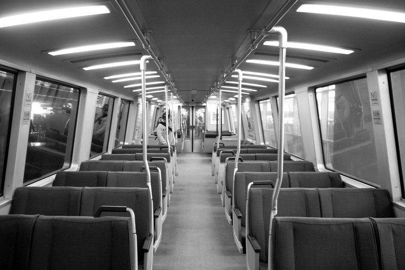 Inside a BART car