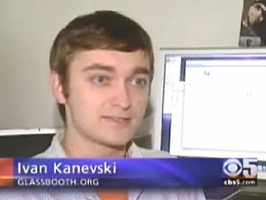 Ivan Kanevski on CBS 5 talking about Glassbooth