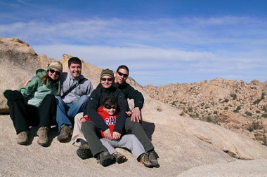Stephanie, Justin, Julie, Patrice and Eva at Joshua Tree National Park