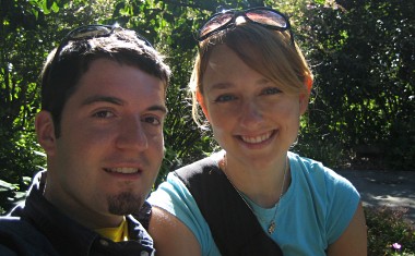 Justin and Stephanie at the San Francisco Botanical Garden in Golden Gate Park