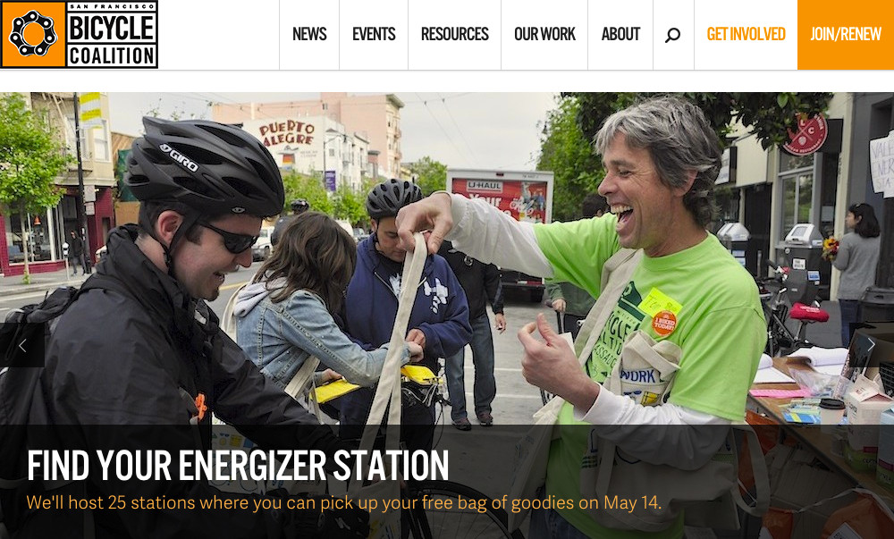 Justin on the San Francisco Bicycle Coalition website