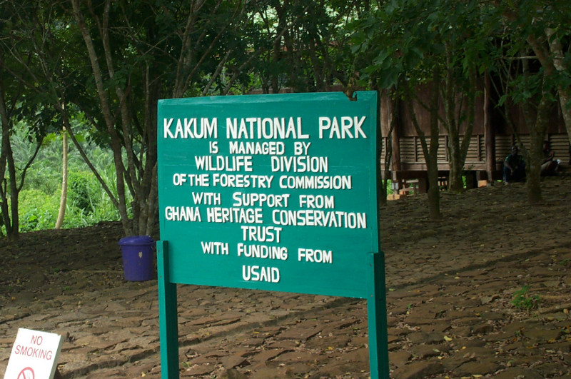 sign at entrance to kakum national park