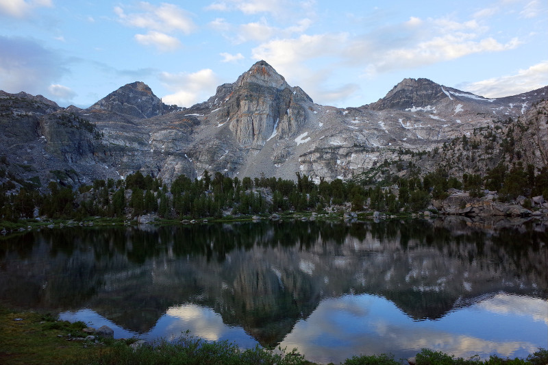 Our million-dollar view the next morning on the Rae Lakes Loop in Kings Canyon National Park