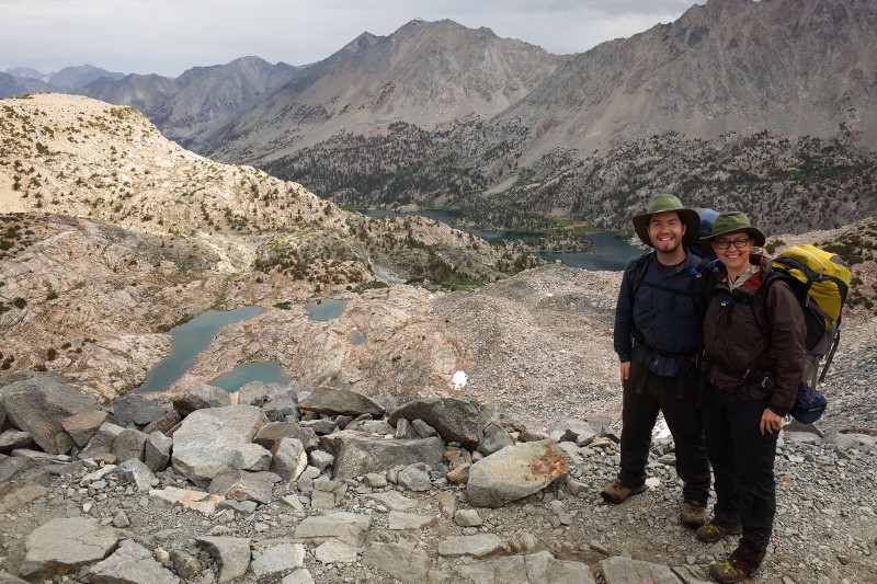 Justin and Stephanie at the top of Glen Pass on the Rae Lakes Loop in Kings Canyon National Park