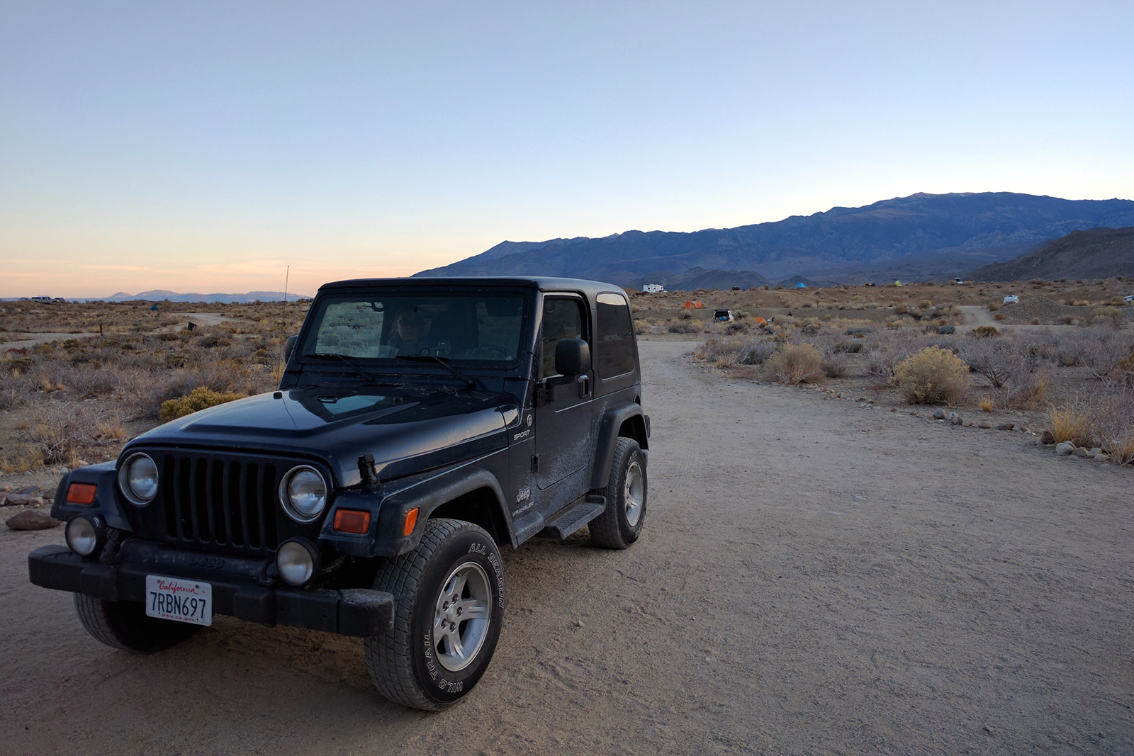 La Jeep in Bishop, CA's RV Pit Campground