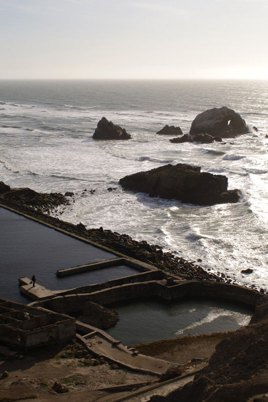 Sutro Baths ruins and Seal Rocks at Land's End, San Francisco