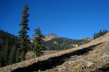 A mountain/volcano view at Lassen Volcanic National Park