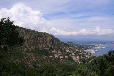 View of Theoule from Rocher des Manges