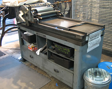 Vandercook 4 printing press at the California Center for the Book