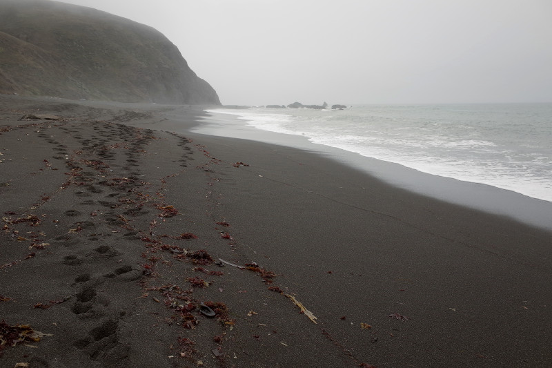 Following footsteps in the sand along the Lost Coast (King Range National Conservation Area)