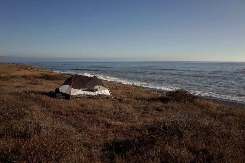 Our campsite on the Lost Coast (King Range National Conservation Area)