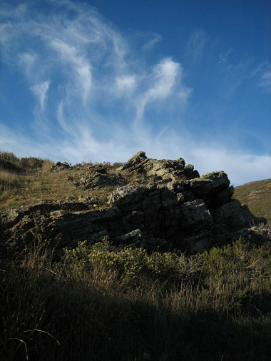 Rock outcropping, nice clouds