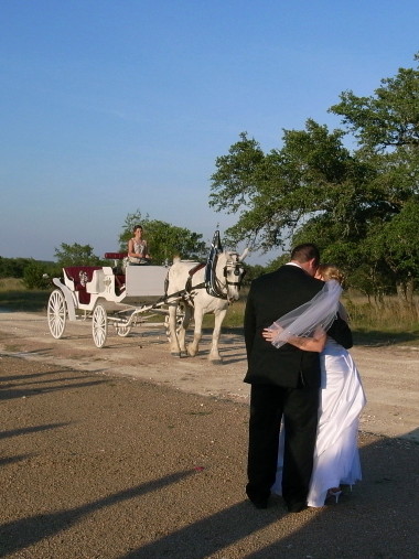 Matthew and Beth, hugging after being married