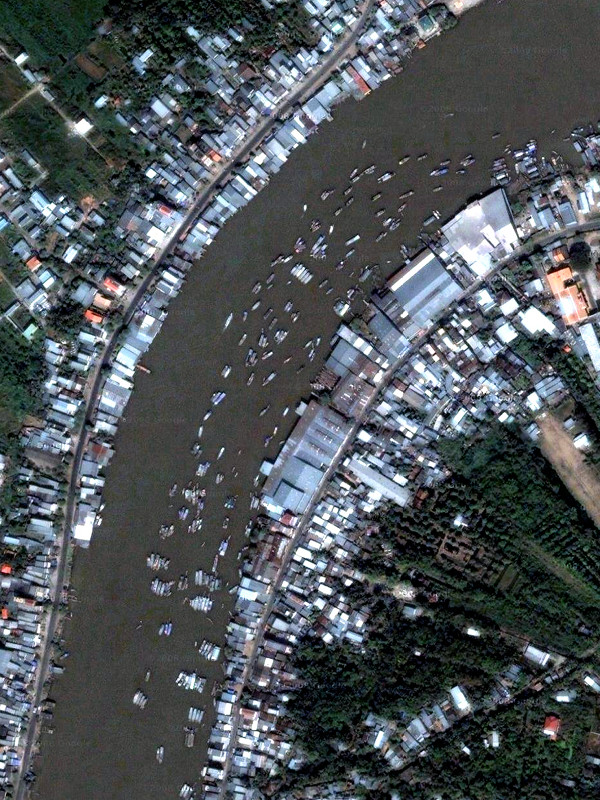 mekong delta Cần Thơ floating market satellite view
