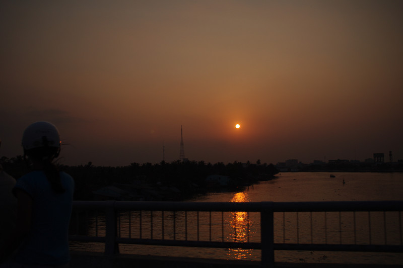 Sun setting on the Mekong Delta