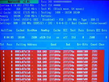 memtest86+ barfing out tons of errors