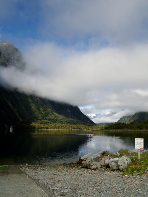 Deepwater Basin in Milford Sound, our kayaking launch spot