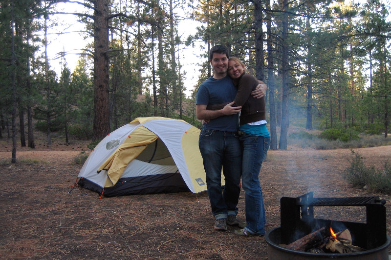 Justin and Stephanie camping in Bryce Canyon National Park