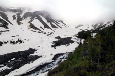 Mt. Rainier, hidden in the clouds