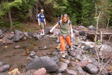 Stream-crossing at Mt. Rainier National Park